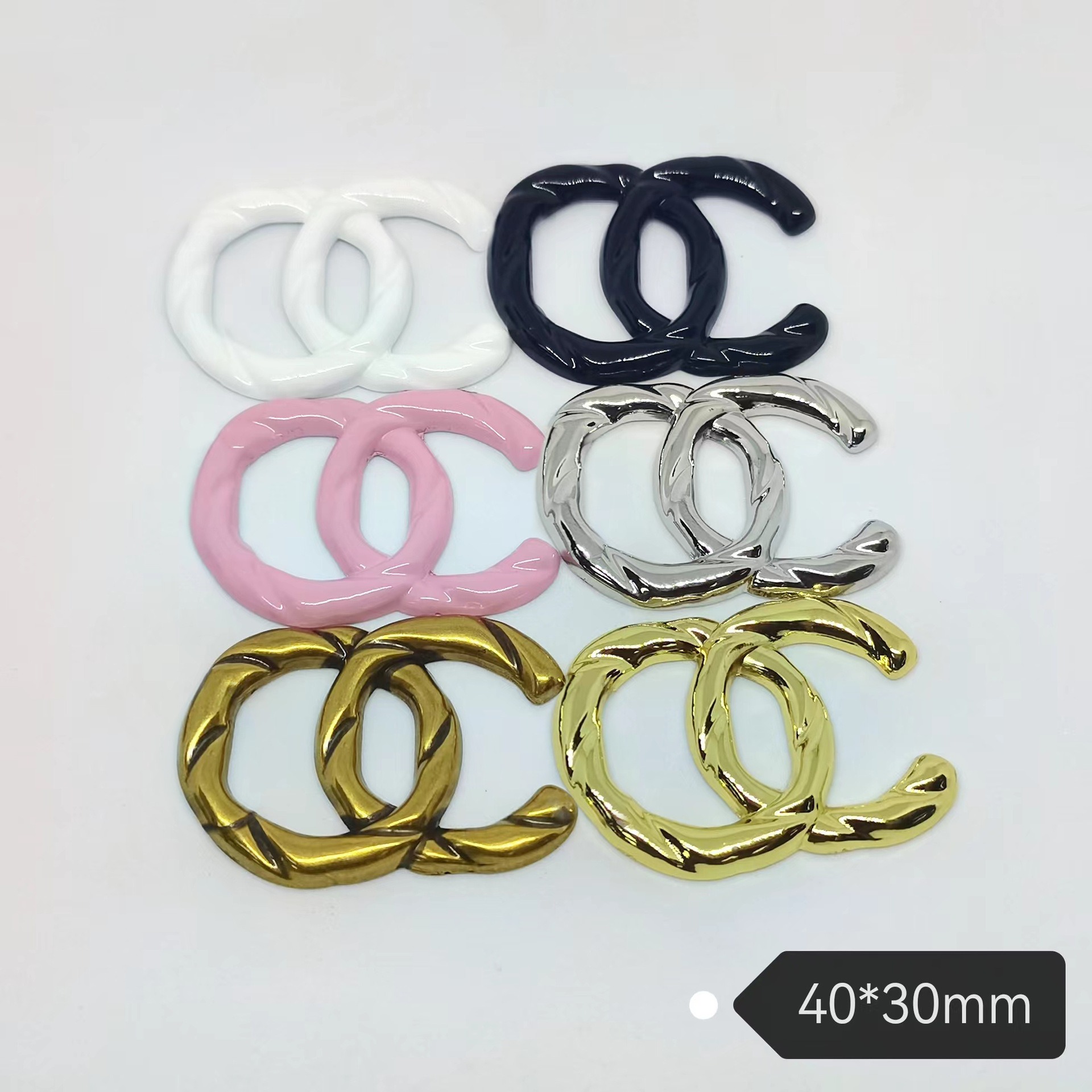 Chanel Stripes Large Versatile Clothing Shoes Hats Hairpin Hairpin Hair Clip Hair Clip Cell Phone Case 40*30MM