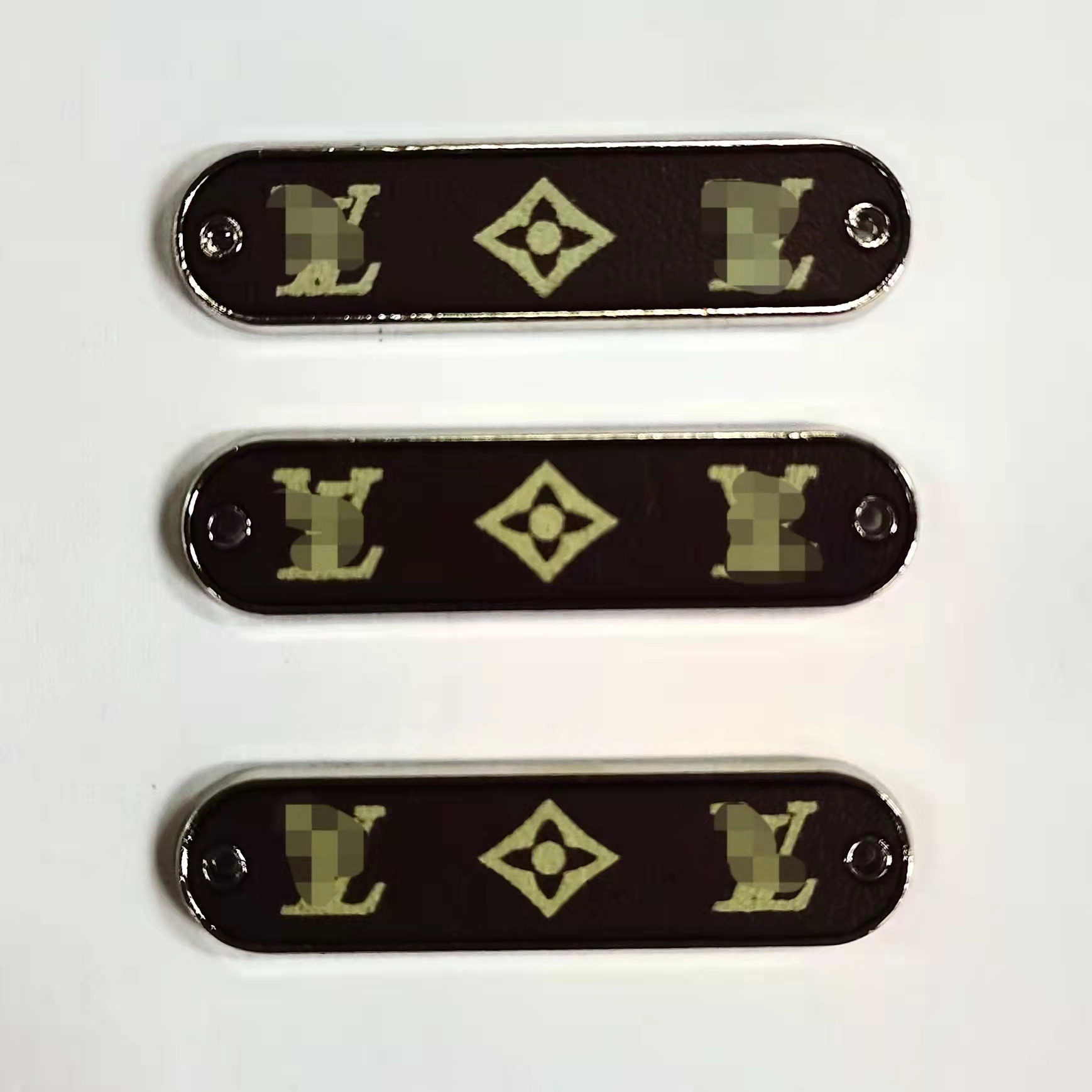 LV Hand-stitched decorative buckle hat apparel label DIY Decision:ZHI Leather Label