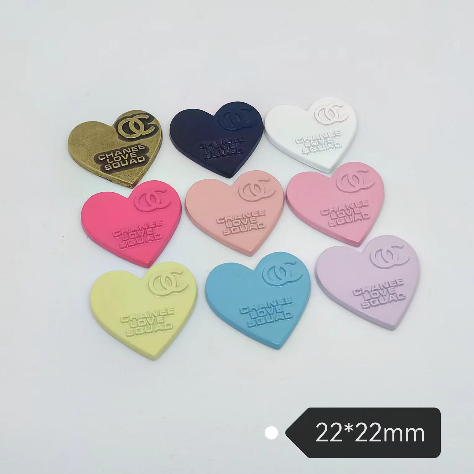 Chanel Metal patch trendy all-match fruit macaron love Morandi clothing hair accessories mobile phone case 22M