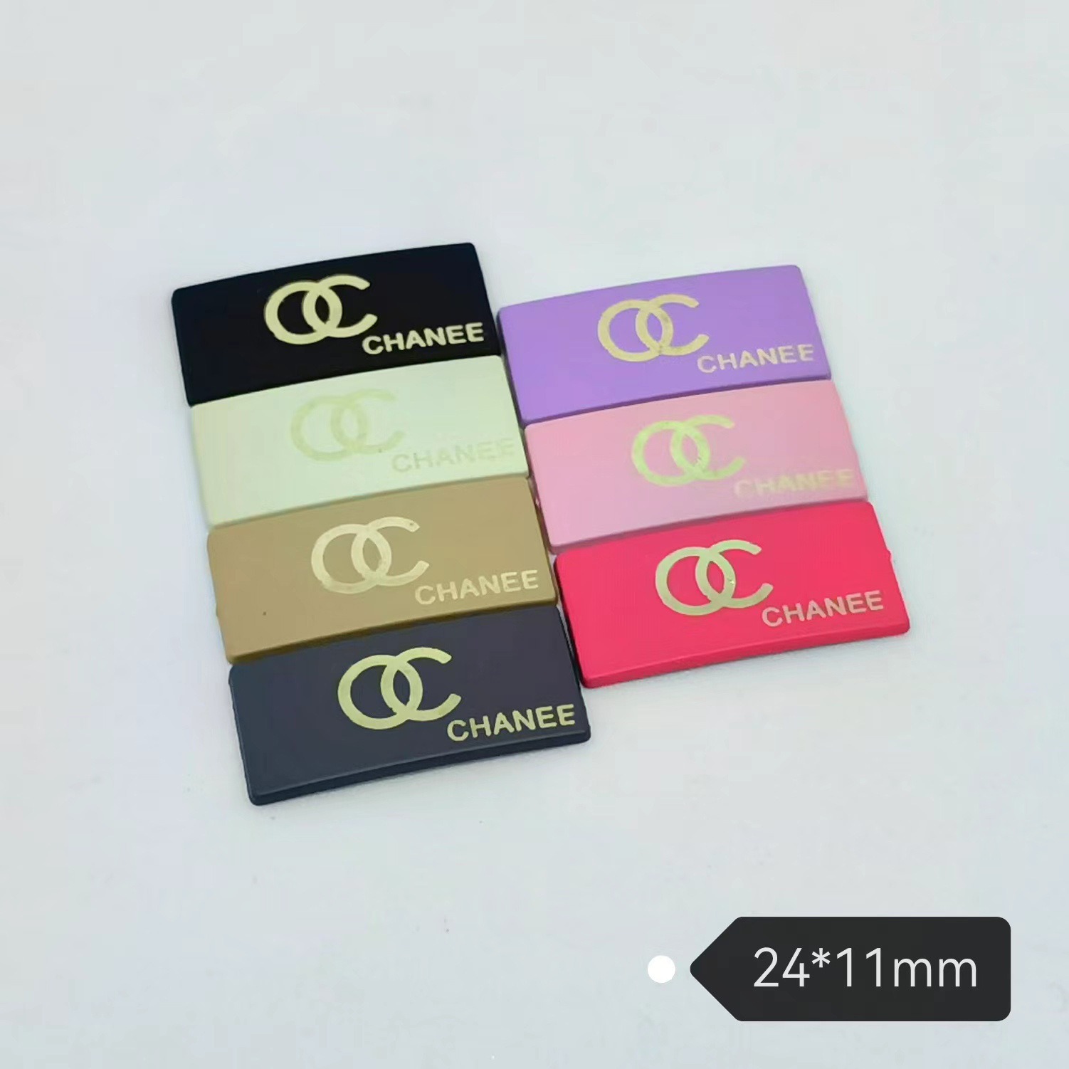 Chanel Small rectangular skin feeling laser metal patch hair accessories hair clip hair clip gripper accessories 24*11MM