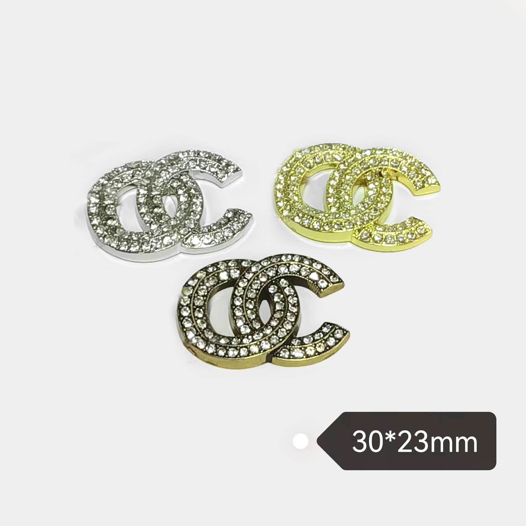 Chanel Metal set with diamonds Pearl texture Buckle Clothing Hair accessories Hair clips Hair band Hair band Gripper accessories 30*23MM