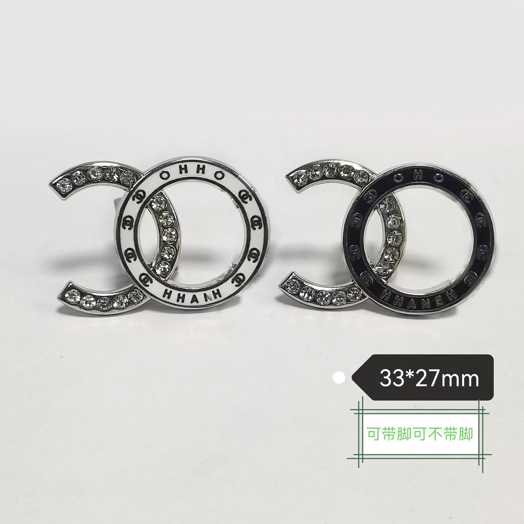 Chanel Metal Half Diamond Half Polished Lacquer Craft Super Texture Ornament Hair Clip Hair Band Hair Accessories Large Intestine Circle Accessories 33*27MM