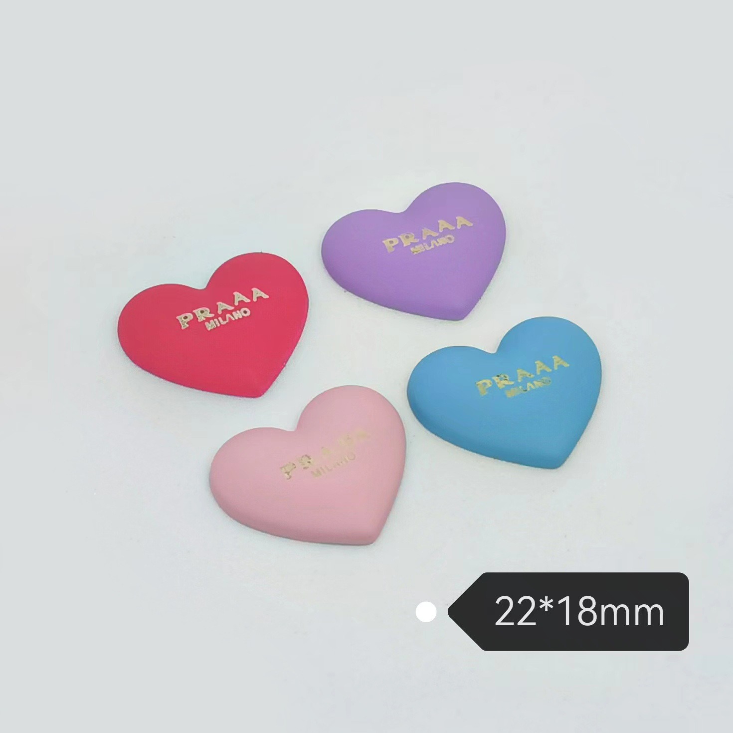 PRADA Premium Peach Matte Gold Letter Special Craft Hair Clip Accessories Small Fresh 22*18MM
