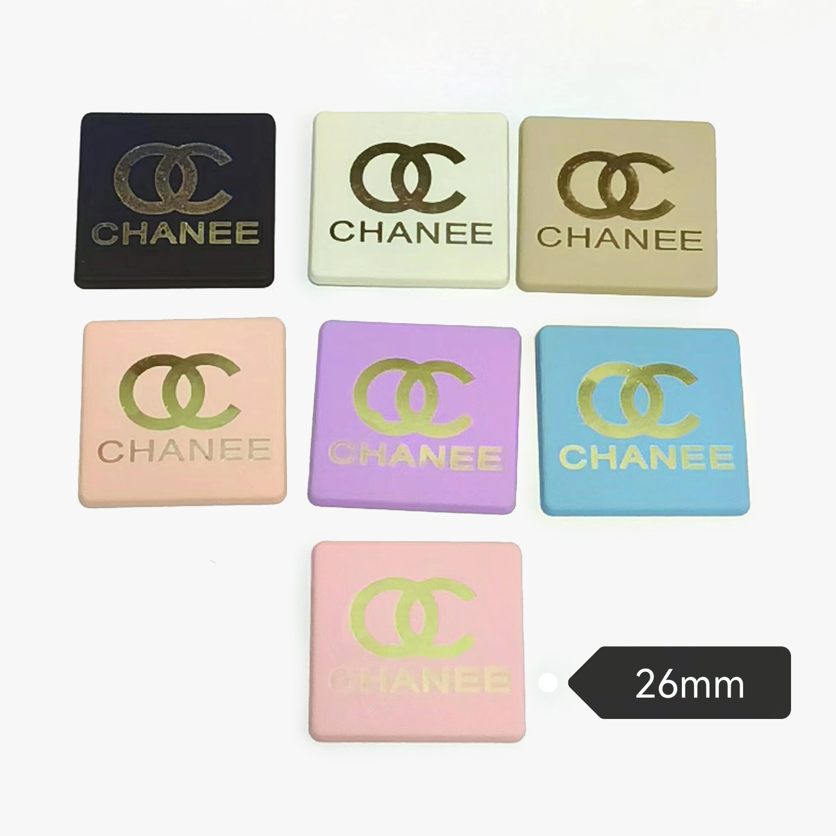 CHANEL Square Metallic Skin Lacquer Craft Bags Shoes Clothing Hair Accessories Hair Clips Grippers Accessories 26MM