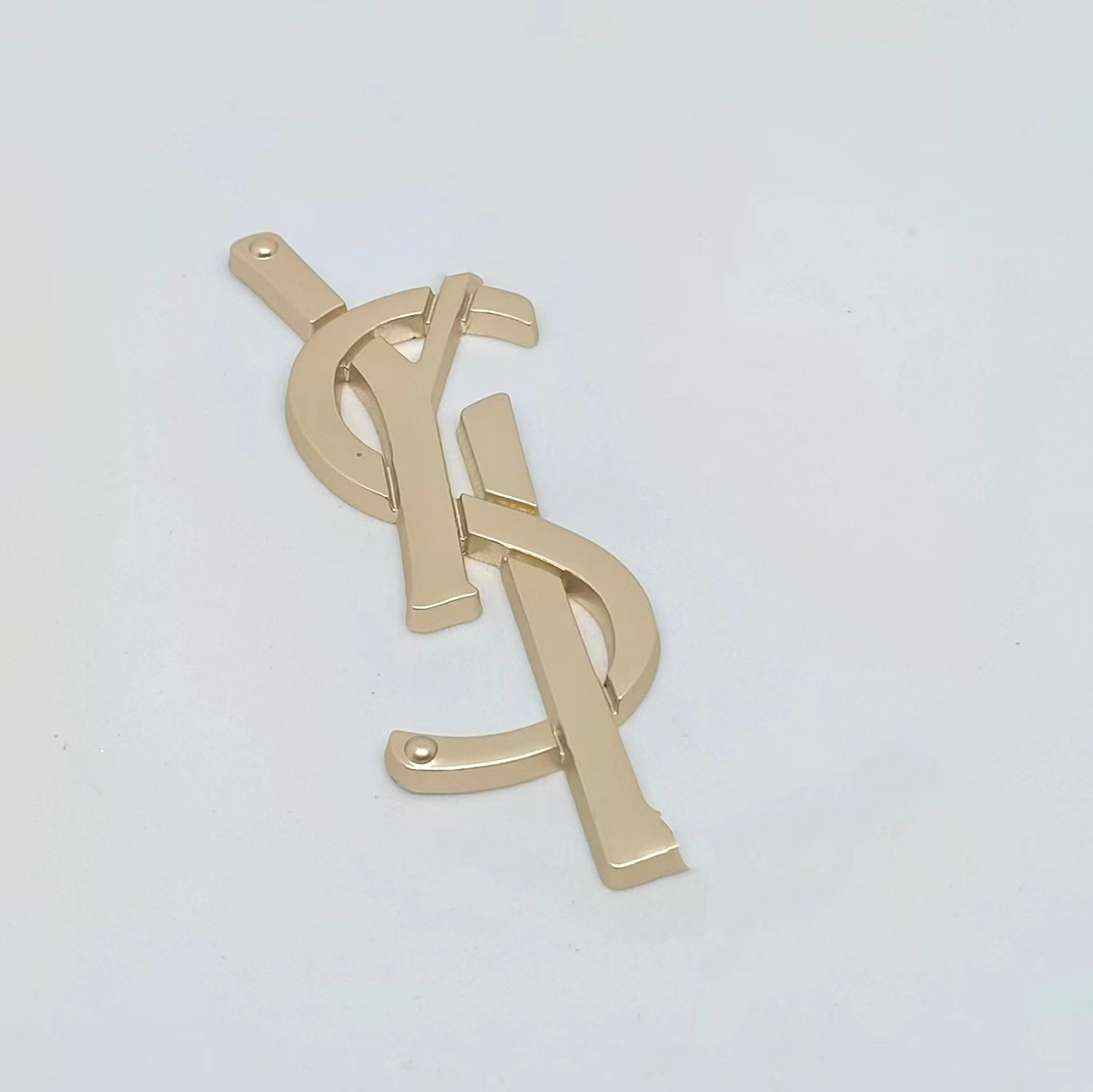 YSL Alphabet large clothing luggage hair accessories high-grade hanging plating process 74*38MM