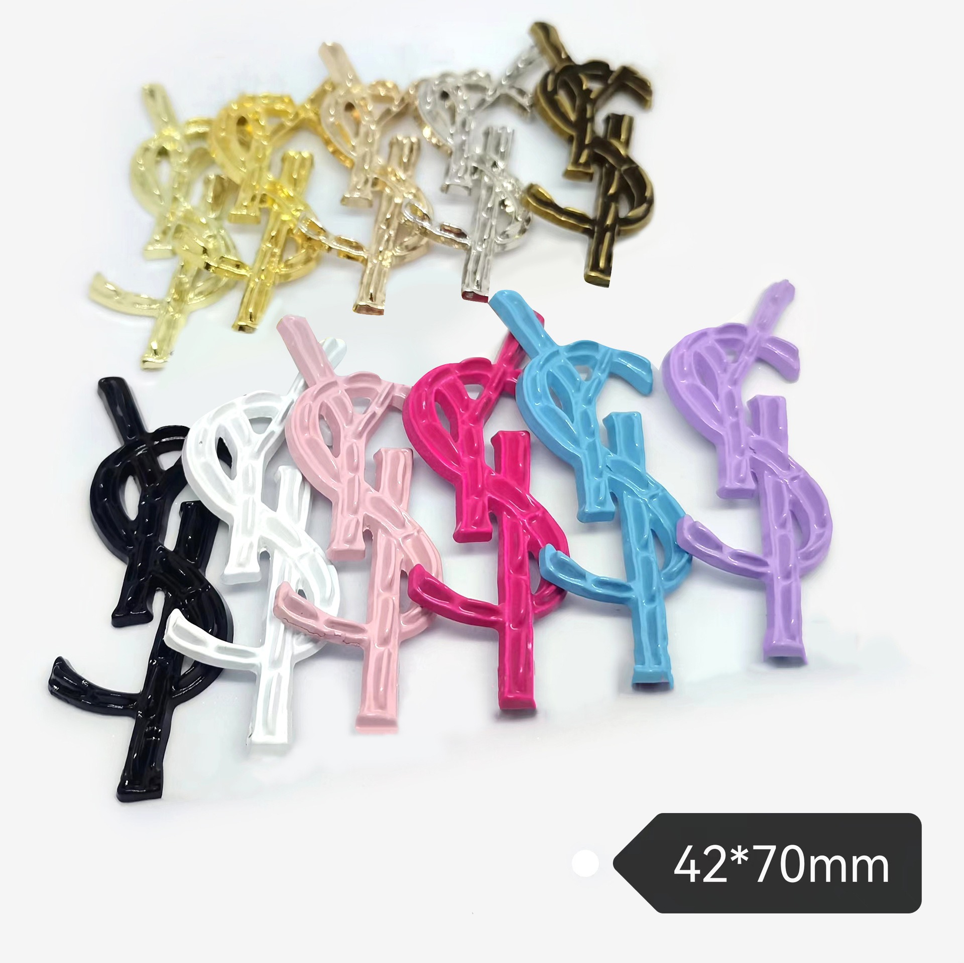 YSL Large clothing luggage hair accessories high-grade hanging plating process 42*70MM