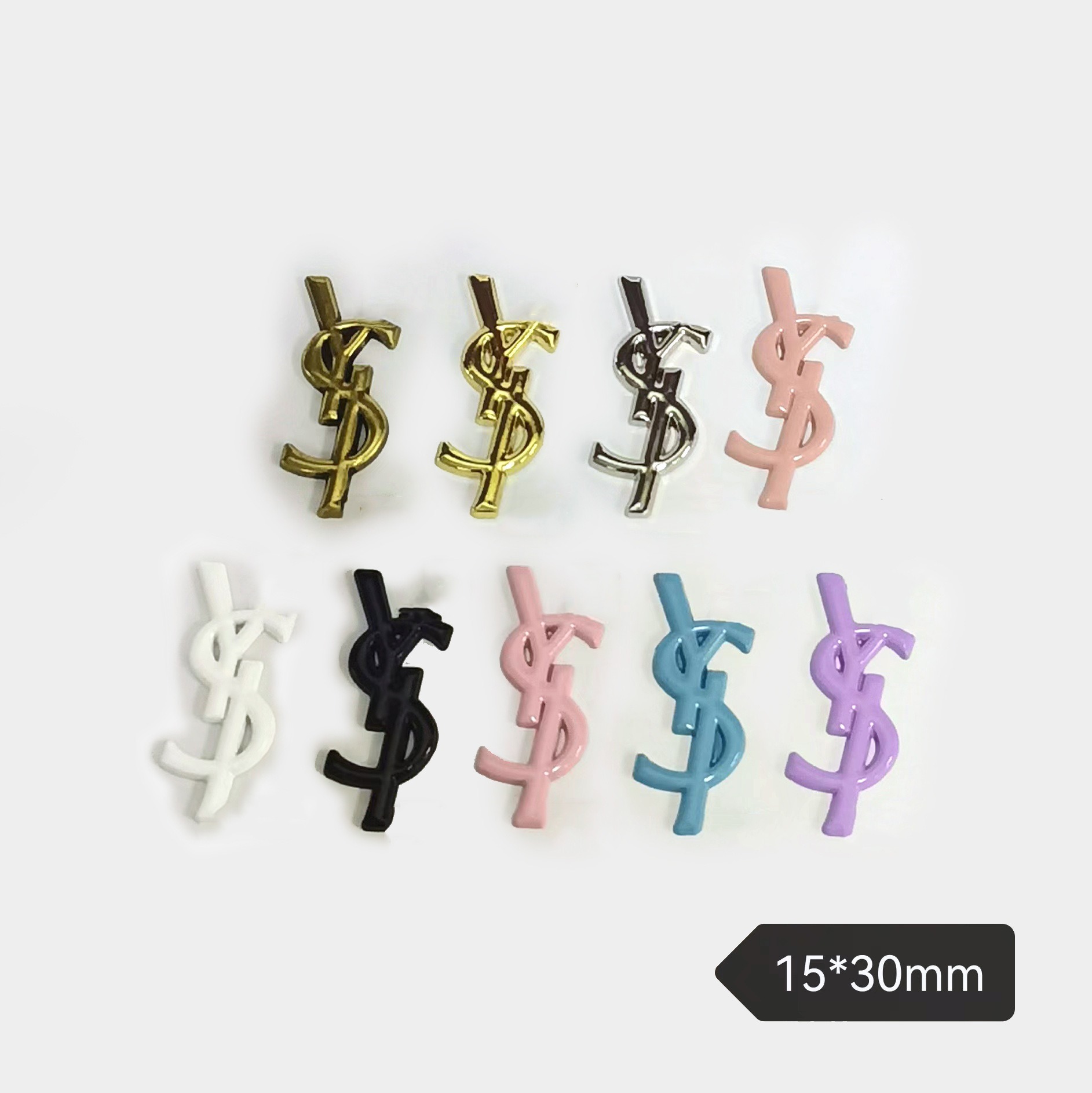 YSL Letter Small Light Plate Decorative Buckle Shoes Clothing Luggage Hair Clip Hair Band Accessories 15*30MM
