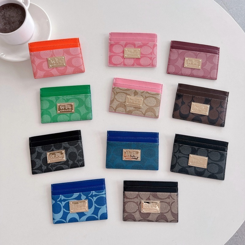 Coach card case strap with square logo(11-color )