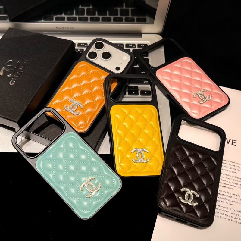Chanel large-hole stitching diamond pattern iphone case