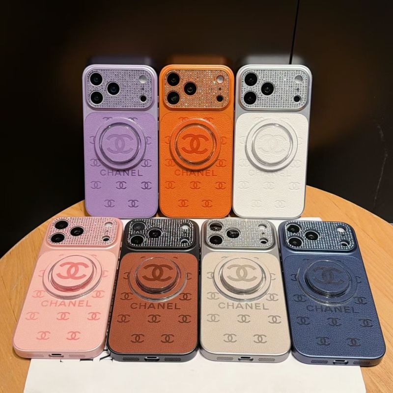 Chanel Diamond-Studded Strong Magnet iPhone Case (Includes Magnetic Phone Stand, Transforming Your iPhone into the Appearance of iPhone 17)