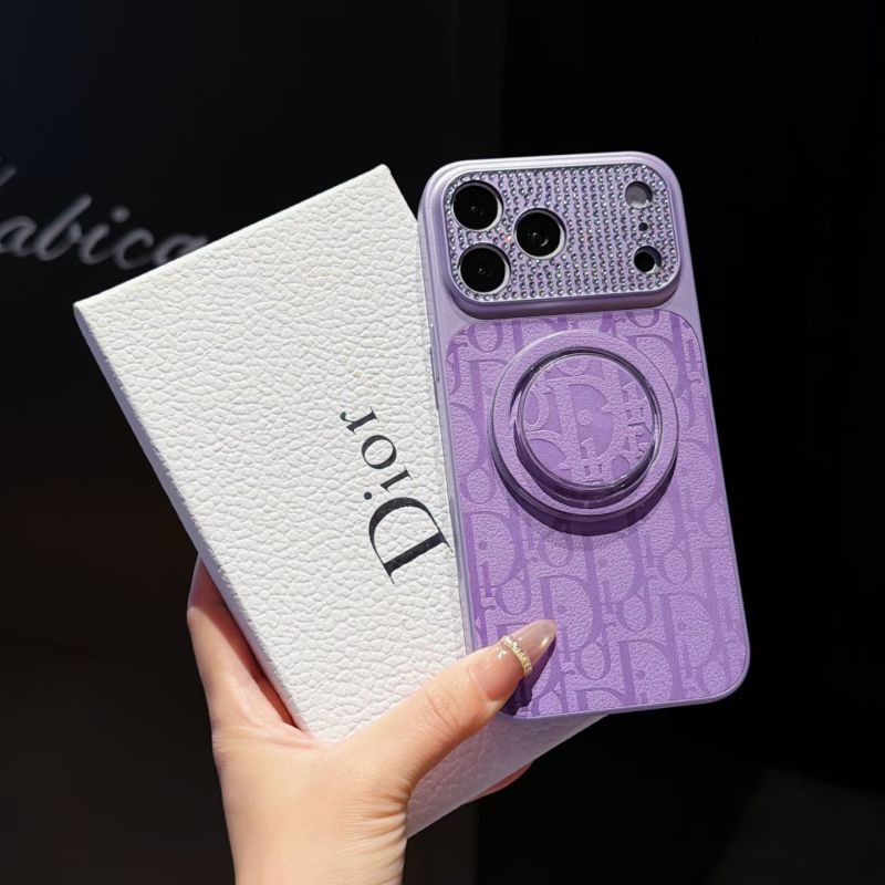 00417# Dior - Diamond-Inlaid Strong Magnet iPhone Case (Includes Magnetic Phone Stand, Transforming Your iPhone into the Appearance of iPhone 17)