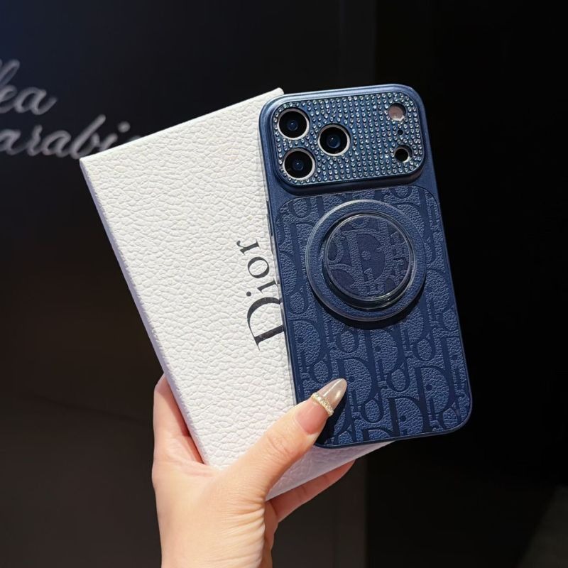 00417# Dior - Diamond-Inlaid Strong Magnet iPhone Case (Includes Magnetic Phone Stand, Transforming Your iPhone into the Appearance of iPhone 17)