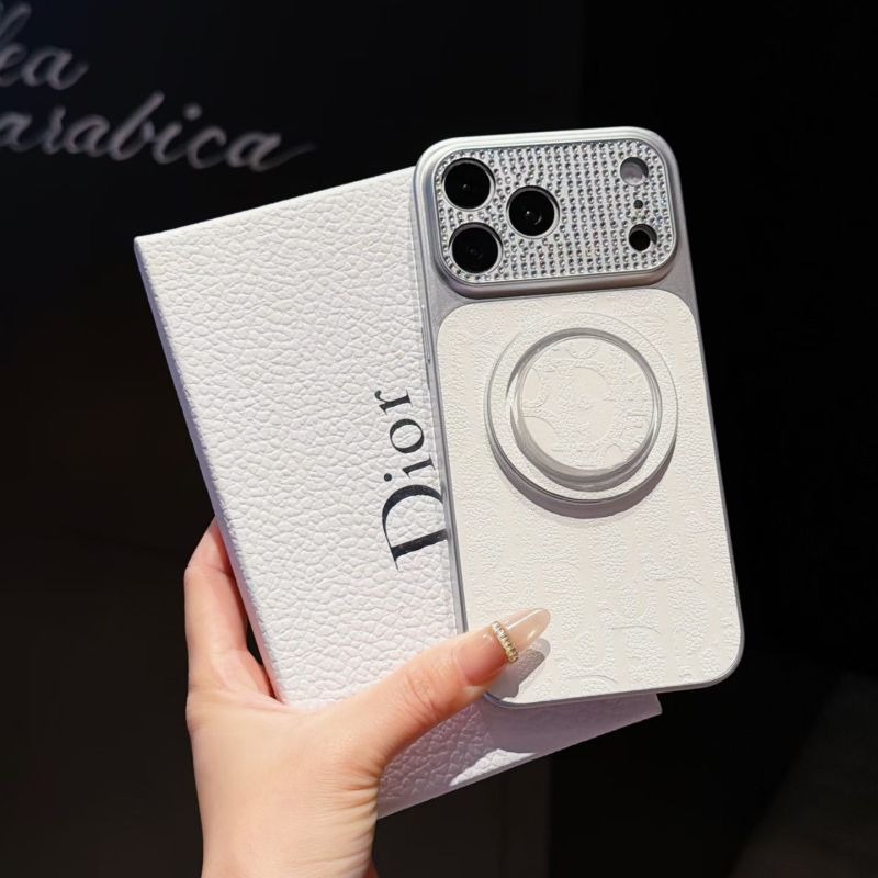 00417# Dior - Diamond-Inlaid Strong Magnet iPhone Case (Includes Magnetic Phone Stand, Transforming Your iPhone into the Appearance of iPhone 17)
