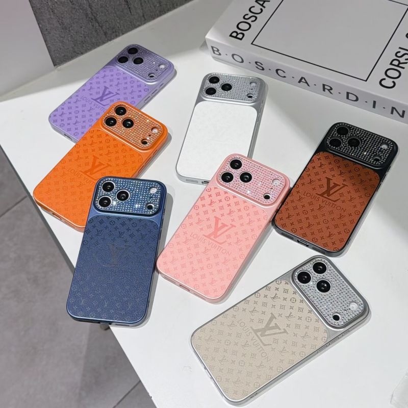 LV Diamond-Inlaid Magnetic-Suction iPhone Phone Case