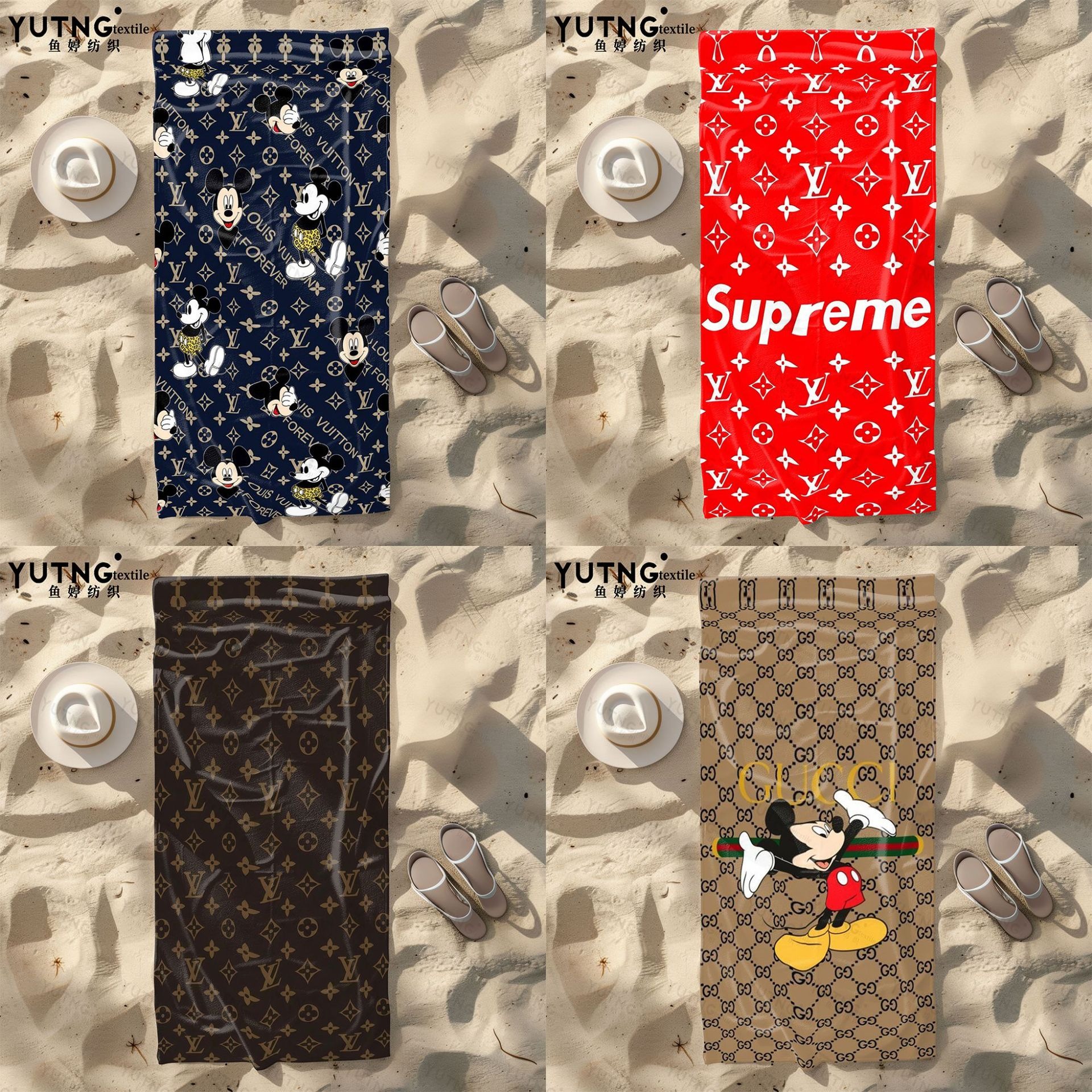 Fashion Print Beach Towel Fast Dry Absorbent Microfiber Bath Towel Swimming Seaside Portable Unisex