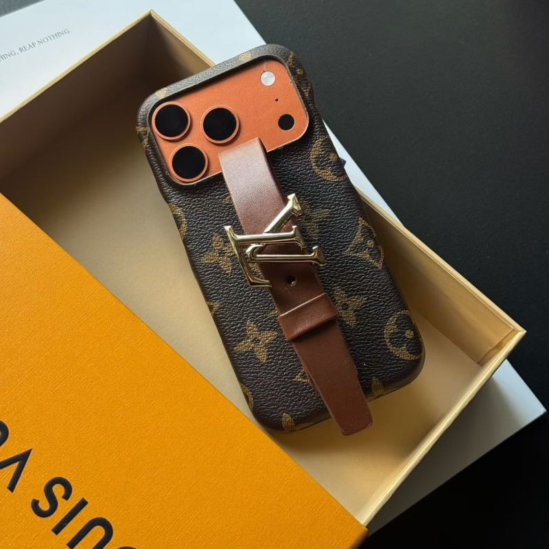 LV, GUCCI - Classic pattern large hardware leather belt buckle wrist iphone case