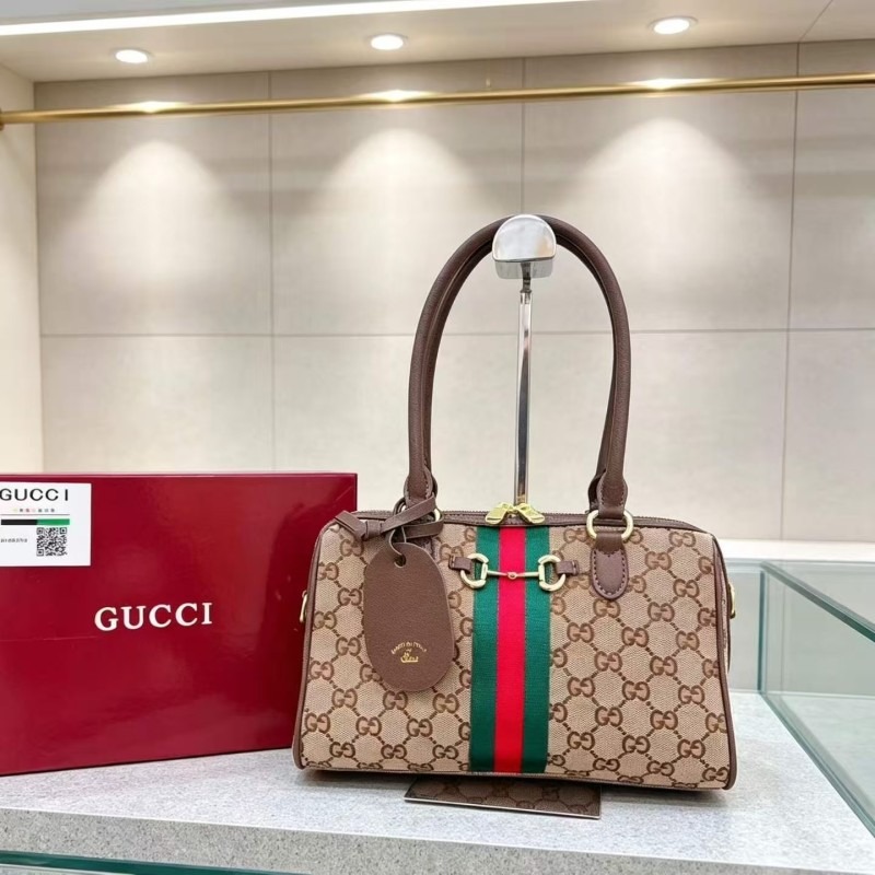 33168#Gucci New Vintage Print Portable Boston Case