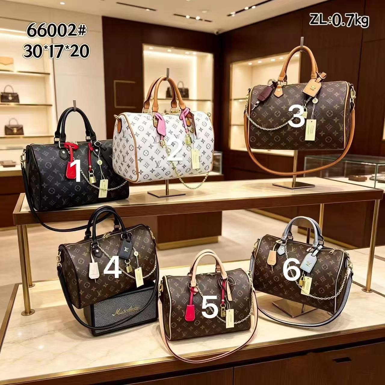 66002#LV Vintage Print Boston Handbag New Tuba