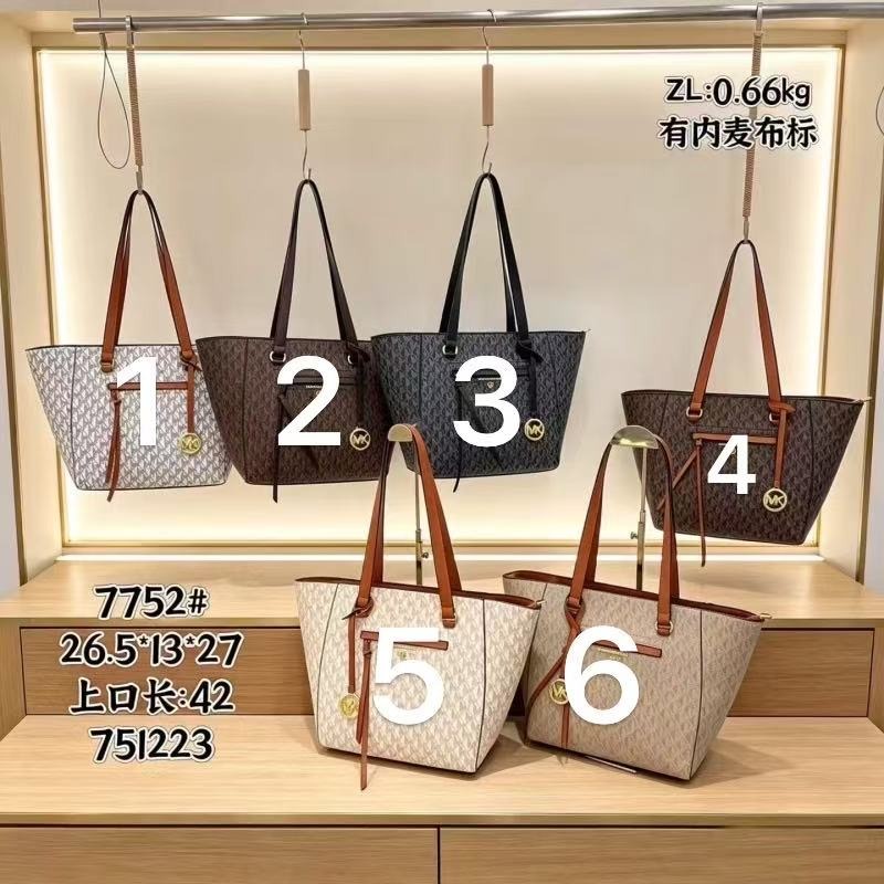 S7752#New Mk Old print commuter shoulder tote bag