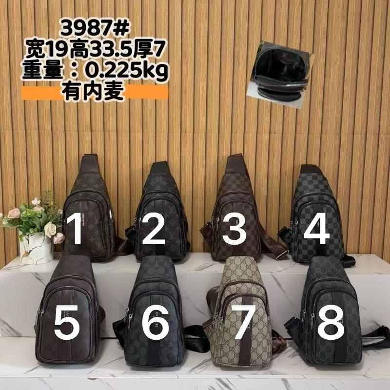 3987#Old Patterned Men's Chest Bags Crossbody shoulder bag