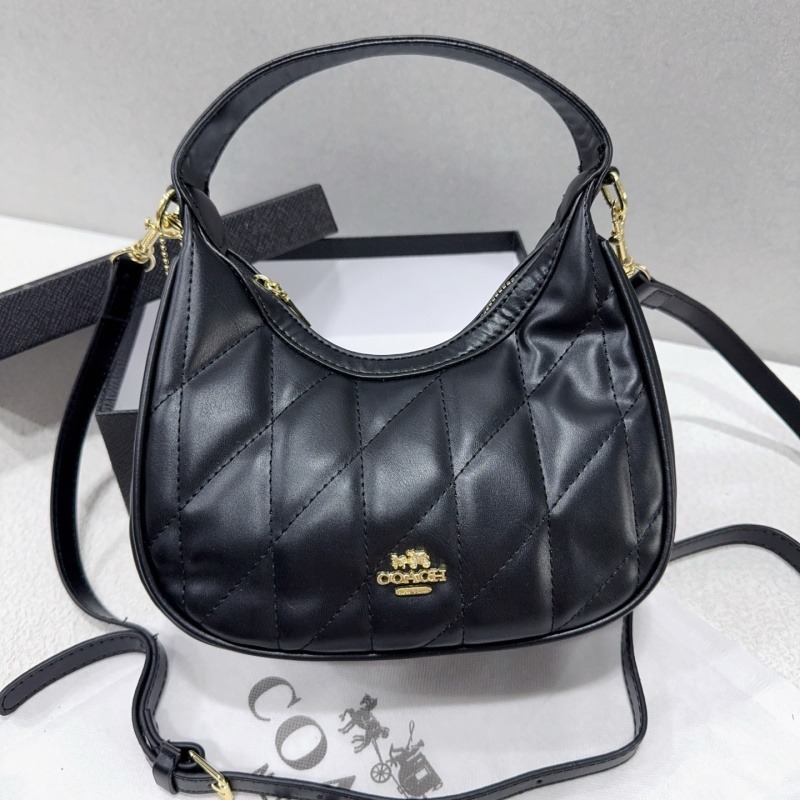 0350B4#Coach Quilted Hobo