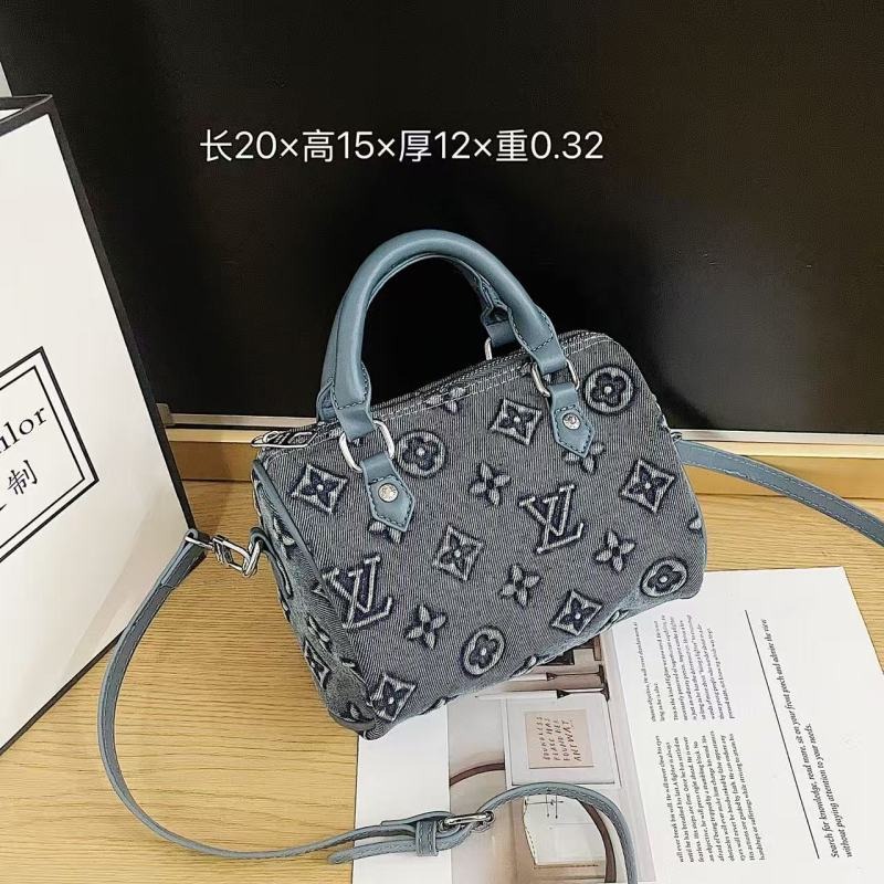 Explosive LV Denim Mini Boston Handbag