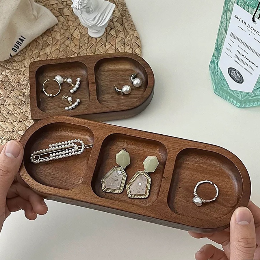 ins Wind solid wood storage plate perfume jewelry fragrance cosmetics shelf tabletop decoration ornaments birthday gift