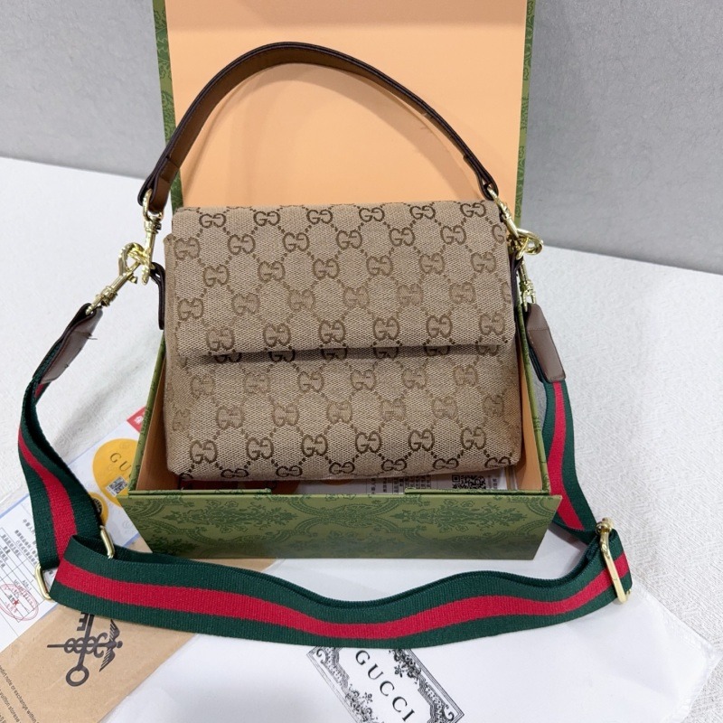 8826# Gucci GG‑canvas Flap Messenger Bag