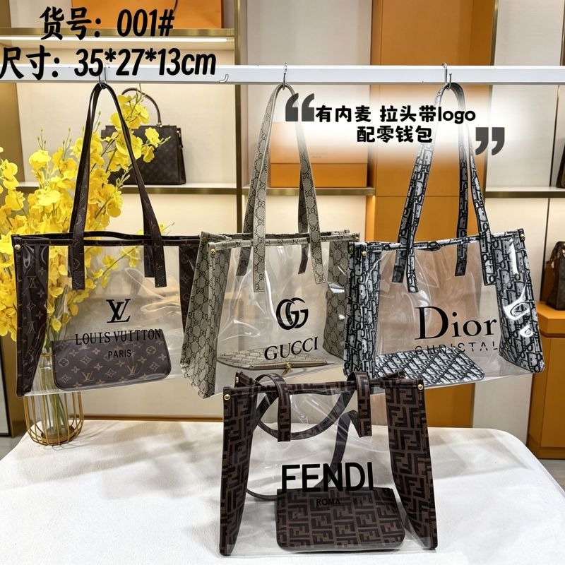 001#Branded Transparent PVC Tote Bag