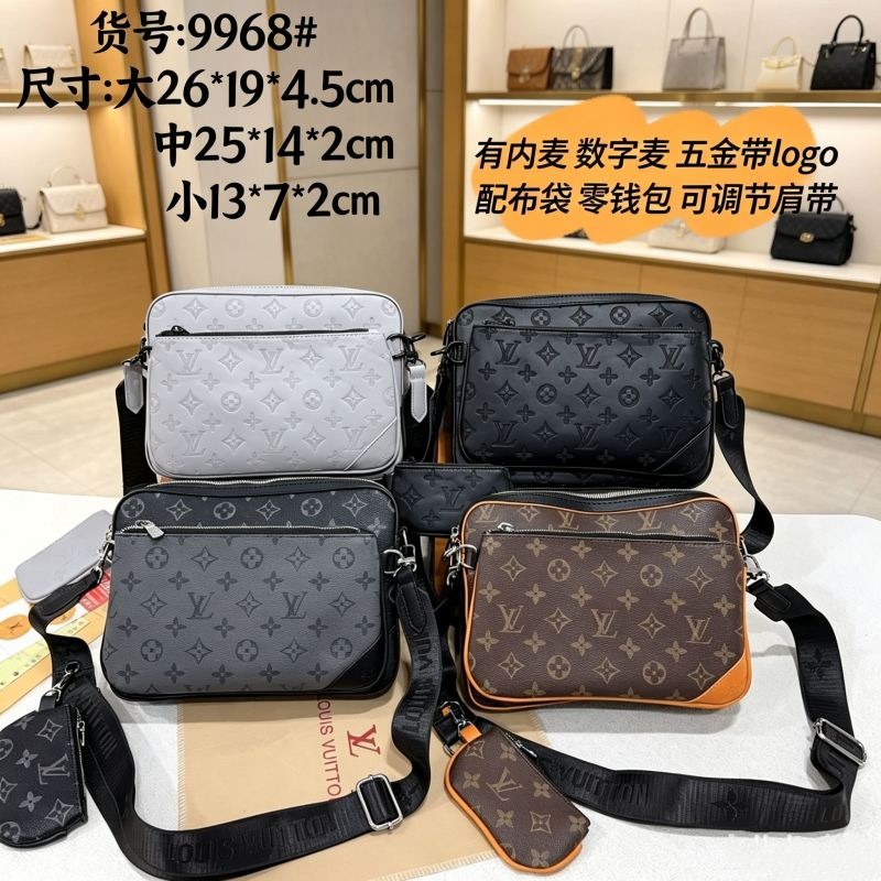 9968#LV Men's Three‑Piece Messenger Crossbody Bag