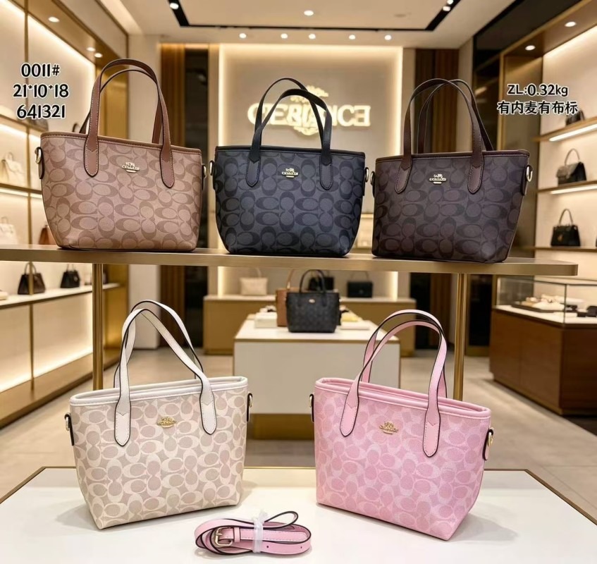 0011# Coach Mini Signature Tote Handbag
