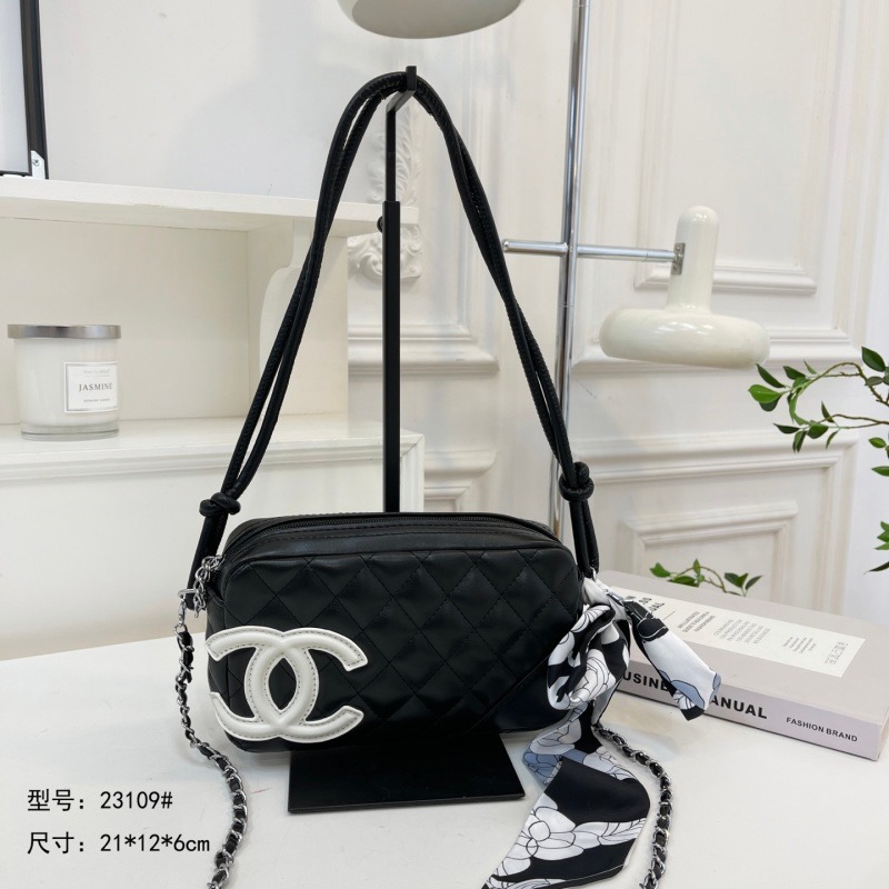 23109#Chanel Quilted Camera Crossbody Bag