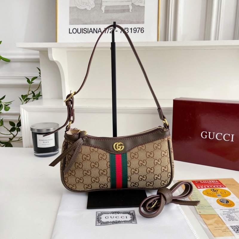 735146#Gucci GG Web Stripe Hobo Shoulder Bag