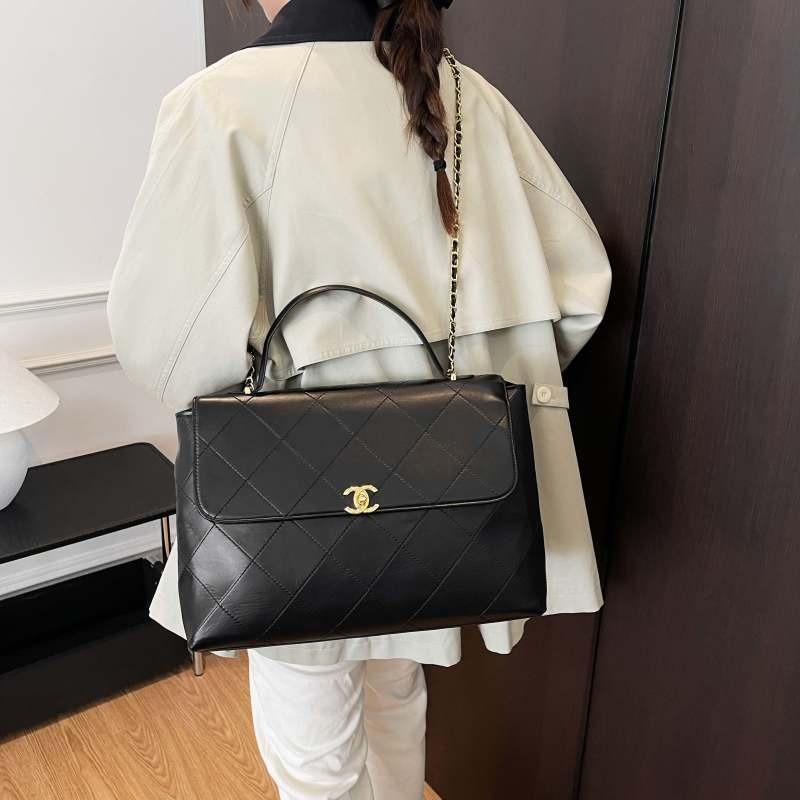 ML＃5015 Chanel Quilted Top‑handle Briefcase Shoulder Bag