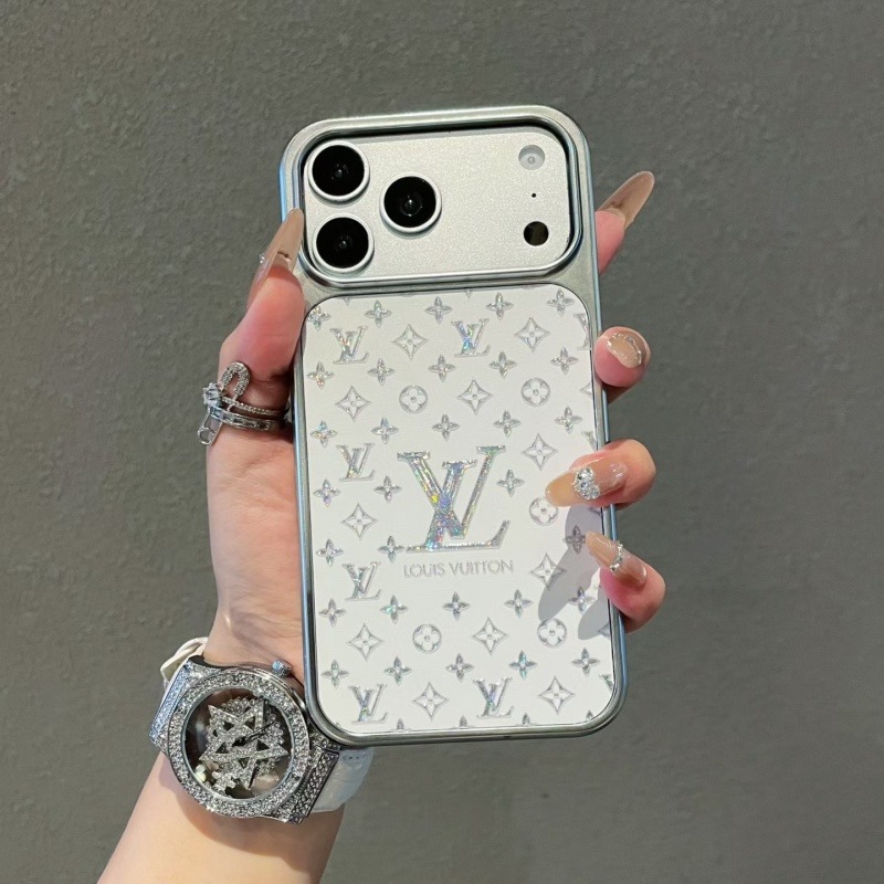 Electroplated and gold-gilt colorful embossed LV phone case