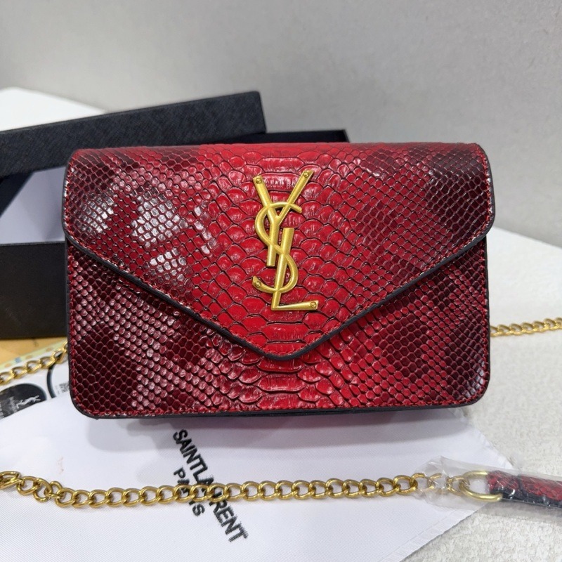 8833#Snakeskin Pattern Envelope Chain Shoulder Bag