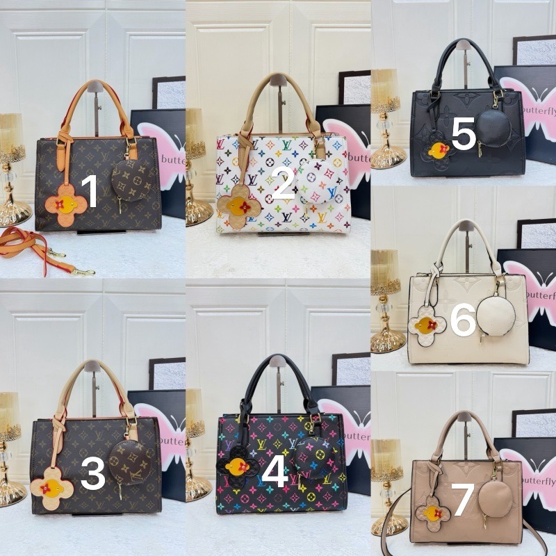 8951#Handheld Tote Bag With Mini Pouch Charm