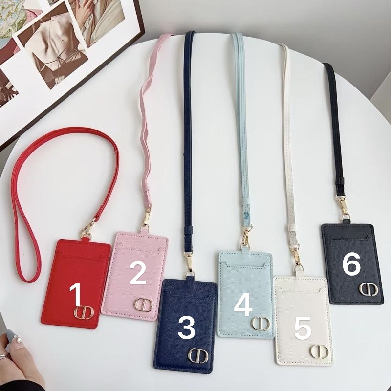 Dior Card Bag Crosshair With leather rope design Card packs Card holder Work Pass Card Pack