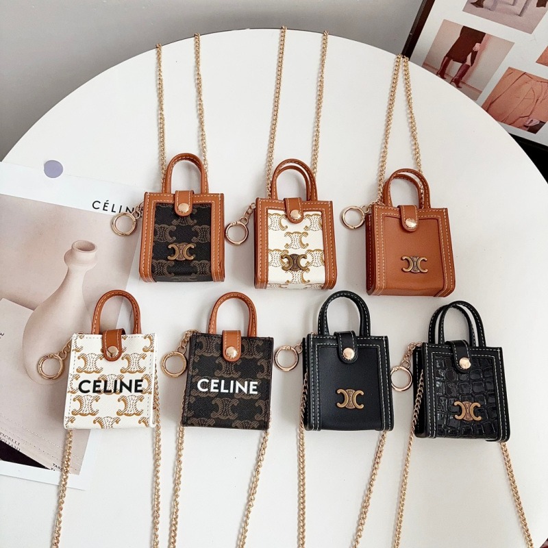 +Hanging chain Portable headphone bag Lipstick packet Celine