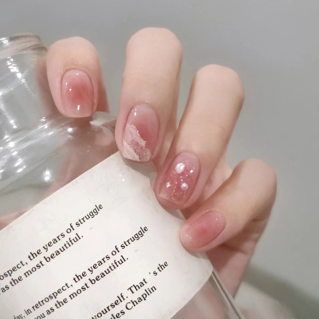 Y Handmade Nail Wear Fake Nail Patches Nail Artifacts ins Tears Short Student Blush Blushing