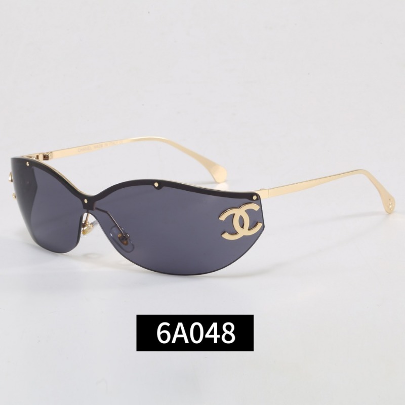 6A048 Chanel Rimless Shield Sunglasses