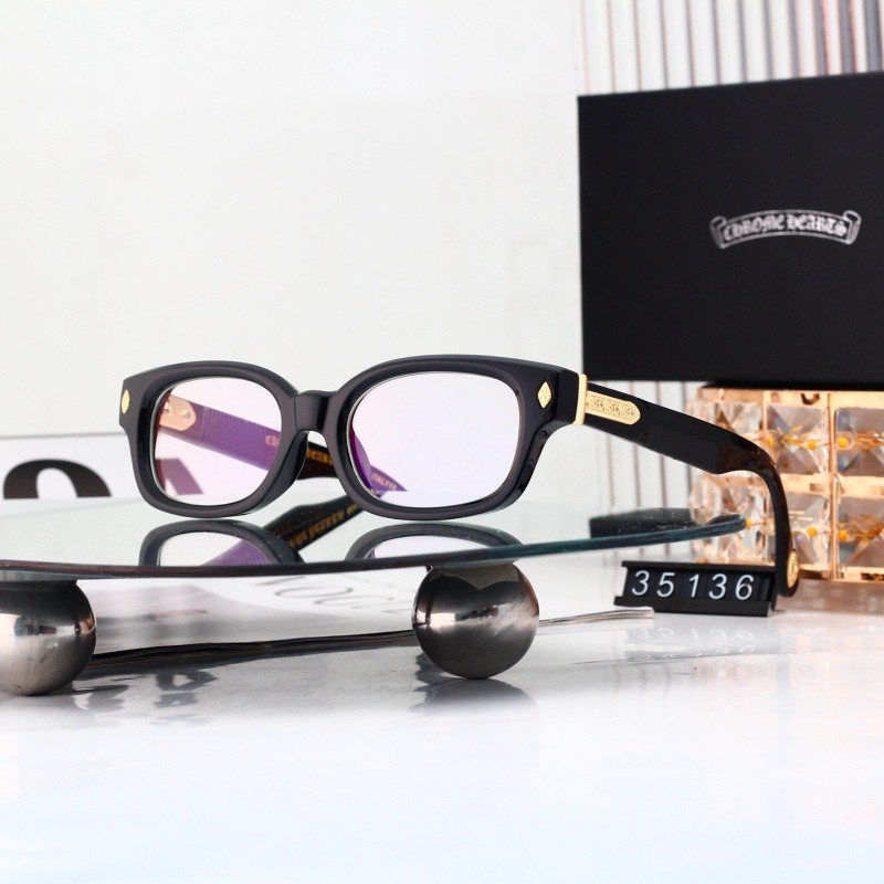 35136 P25232528 Chrome Hearts Black Square Optical Glasses