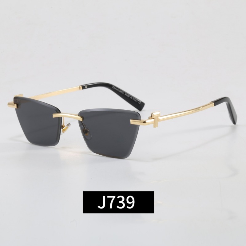 J739 Tom Ford Gold Rimless Square Sunglasses