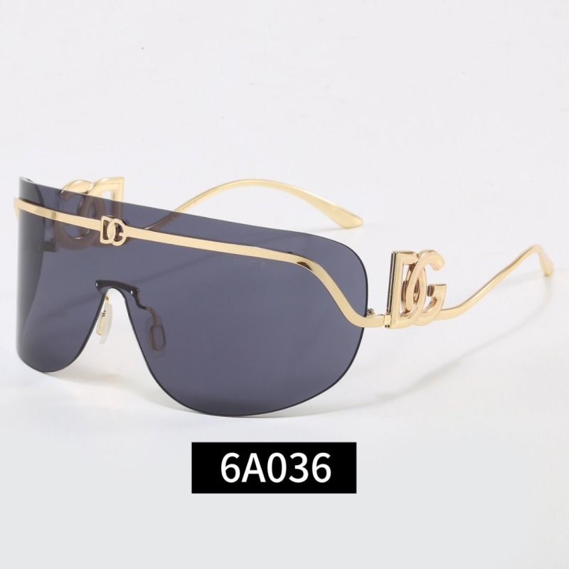 6A036 Dolce & Gabbana Gold Shield‑Style Sunglasses