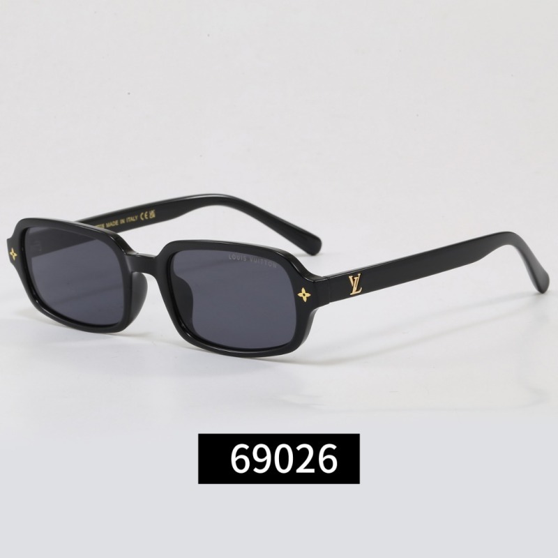 69026 Louis Vuitton Black Narrow Rectangle Sunglasses