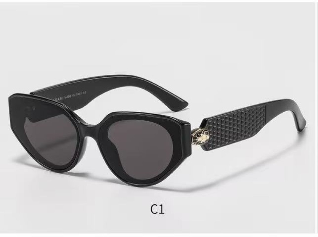 3510 Bvlgari Black Cat‑Eye Sunglasses with Snake Logo