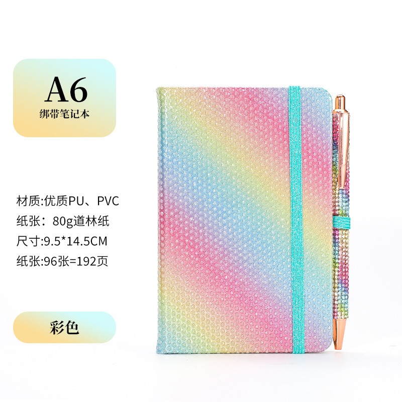 A6- Glitter Strap Handbook Creative sequin notepad