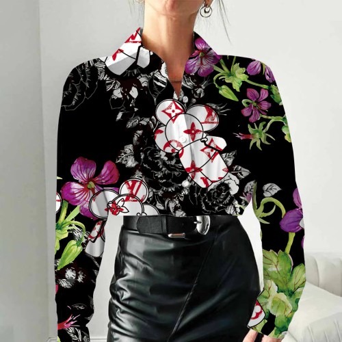 01102# Women's designer long-sleeved shirt