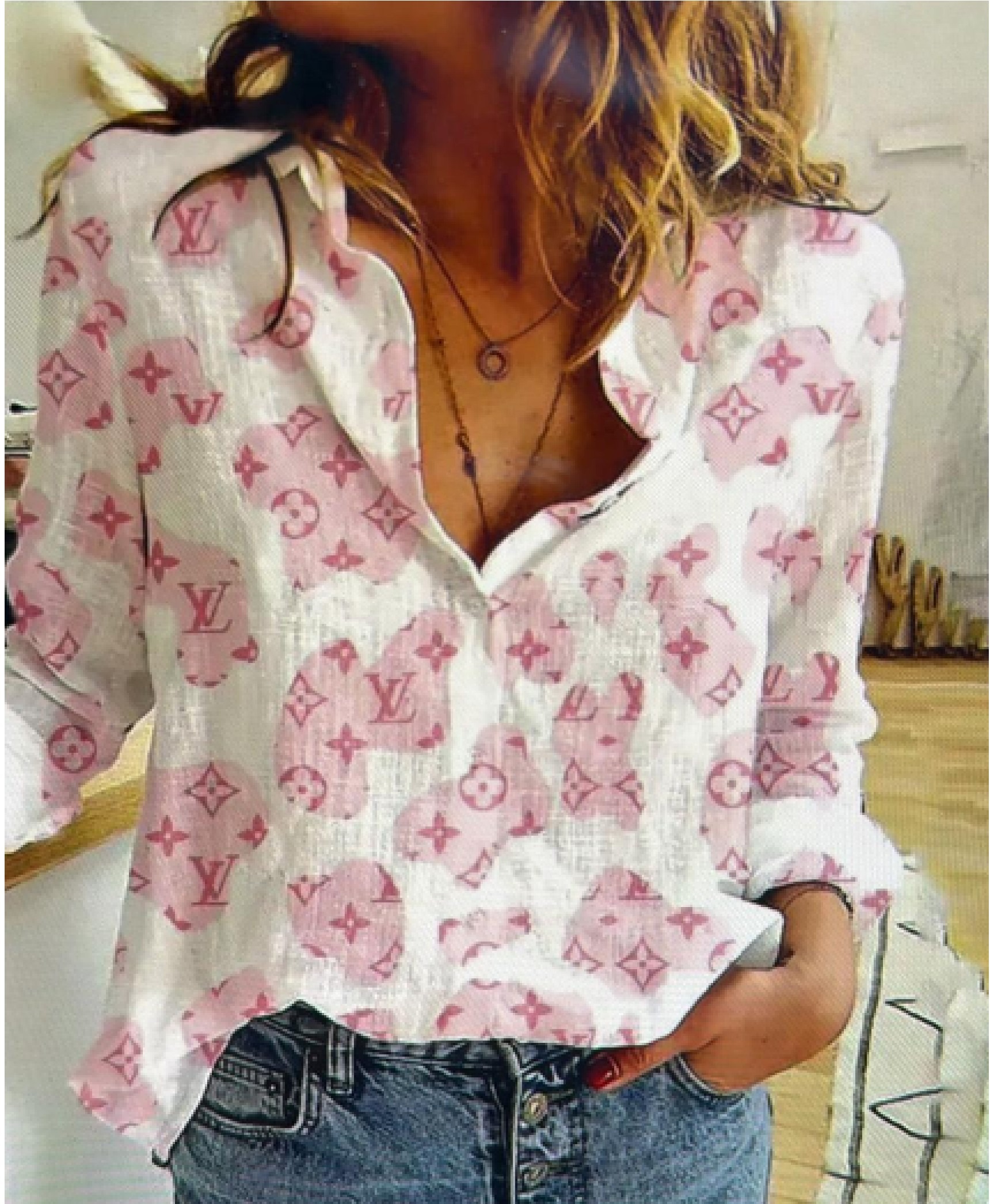 01102# Women's designer long-sleeved shirt