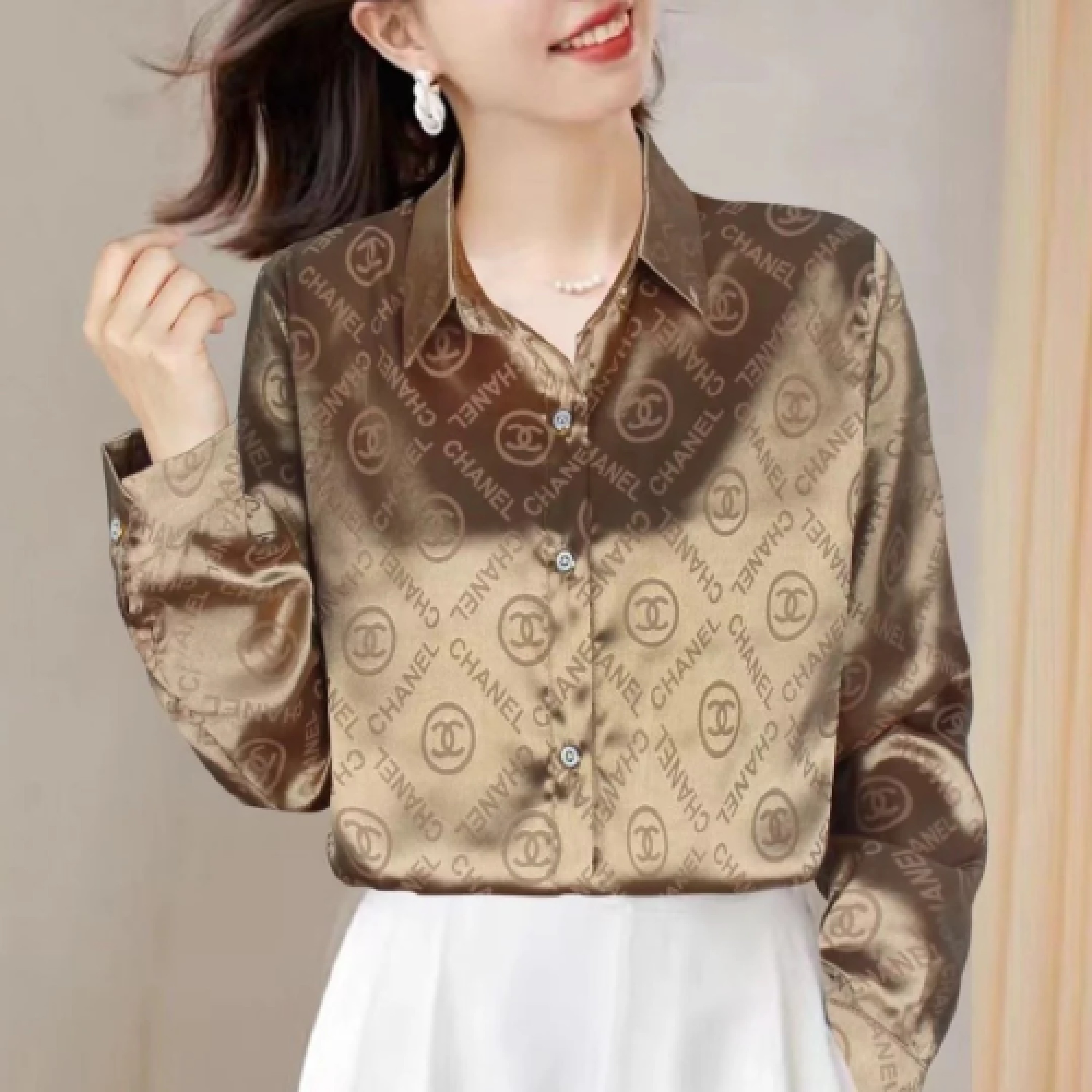 01102# Women's designer long-sleeved shirt